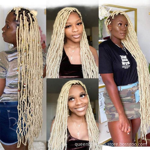 Nu Faux Locs Crochet Hair 14 Inch Goddess Faux Locs Crochet Braids Curly Braiding Hair African Roots Synthetic Hair Extensions